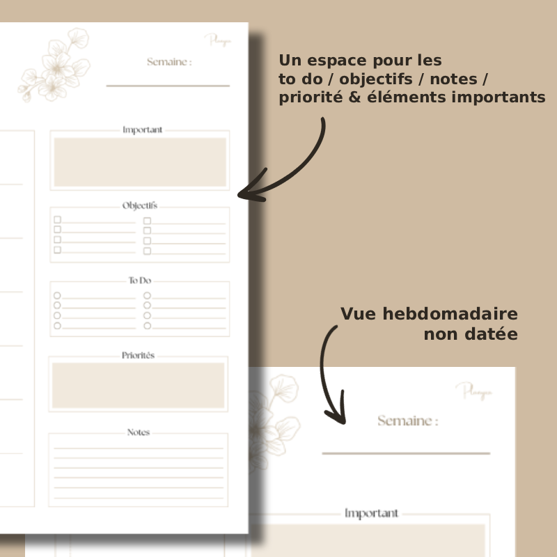 Vue hebdomadaire non datée - Minimaliste – Image 2
