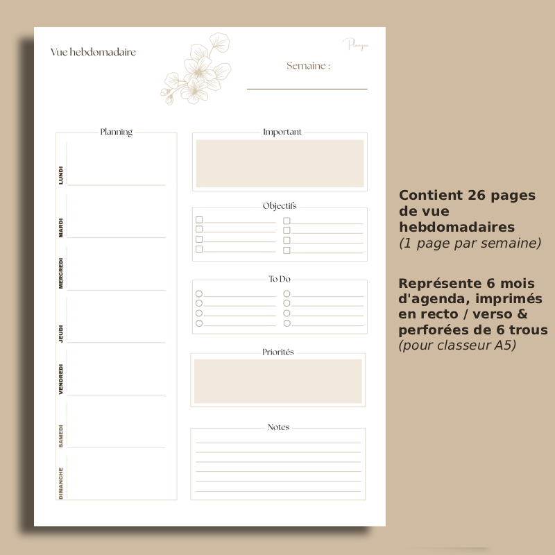 Vue hebdomadaire non datée - Minimaliste – Image 3